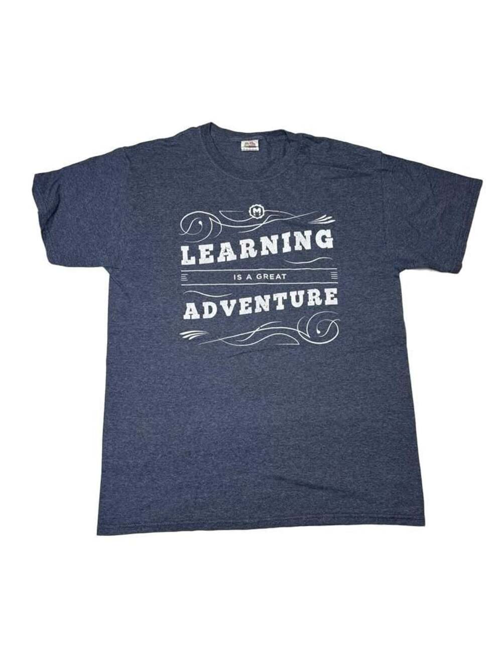 Fruit Of The Loom Learning Is A Great Adventure Graphic T-Shirt Size M